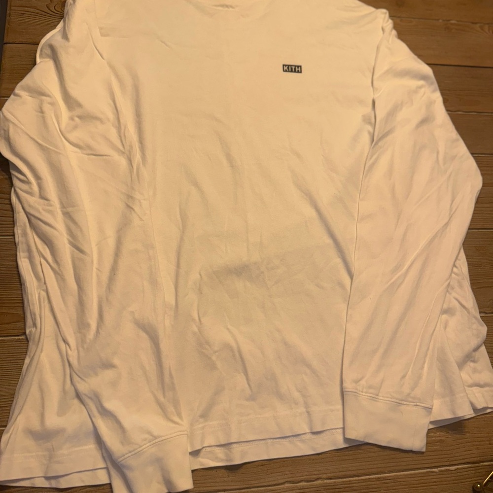 Kith White Long Sleeve Tee Classic Design